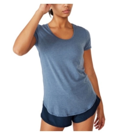 Cotton On Body Womens Short Sleeve Curved Hem Active Gym T-Shirt Blue - Picture 8 of 14